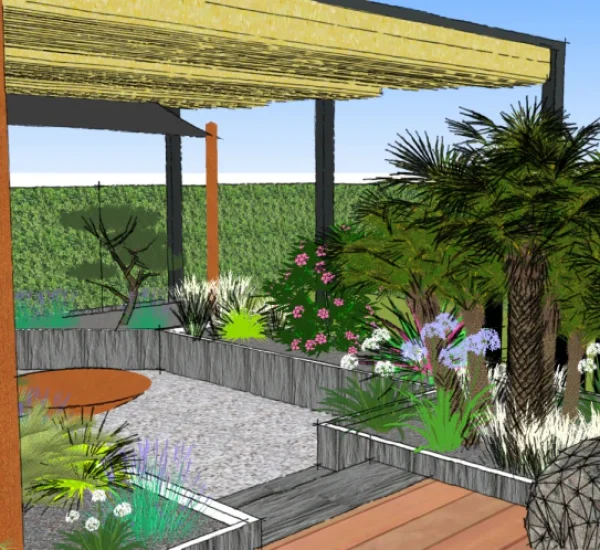 Etude paysagère plan 3D Paysagiste Lesneven Carré Vert 3